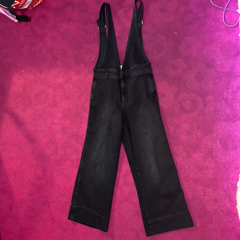 Black Denim Free People Overalls